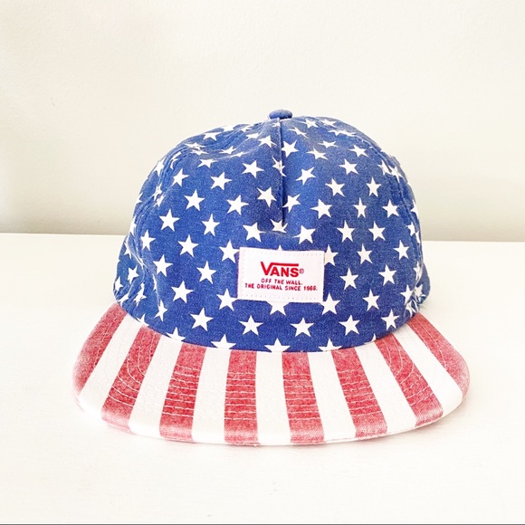 Vans Other - VANS Off the wall flat bill hat cap stars stripes
